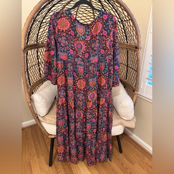 Natural Life Charlotte Flowy Floral Midi Dress Medium - Picture 3 of 4